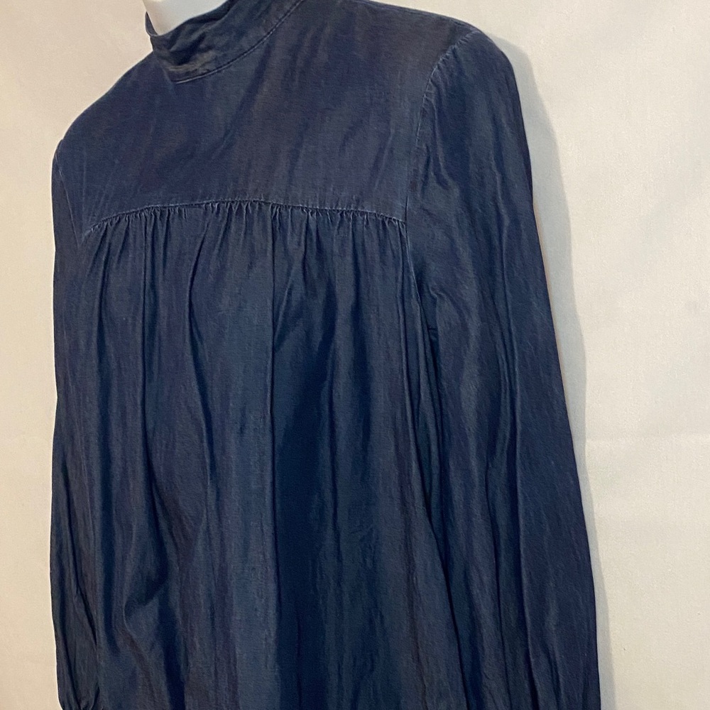 Blue Denim High Neck Top - Picture 4 of 11
